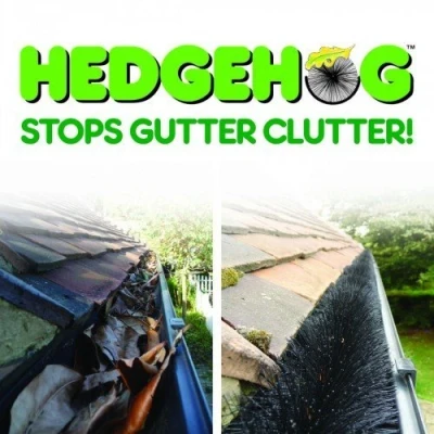 Image of Hedgehog Gutter Guard 4m x 100mm / Clean Clear Blocked Leaves Twigs Leaf Debris