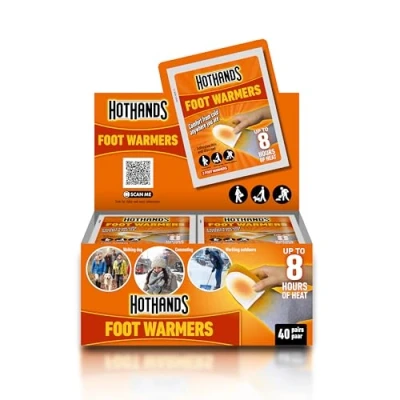 Image of HotHands Foot Warmers 8 Hours of Heat Air Activated Ready to use (Pack 40)