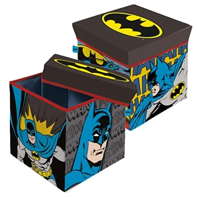 Image of ARDITEX Batman Storage Box with Lid for Clothes, Books, Toys, Balls and Child Seat Sitting 30 x cm