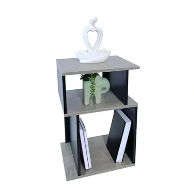 Image of HOMELOX 2 Tier Side Coffee Table Bedside Living Room End Concrete Effect
