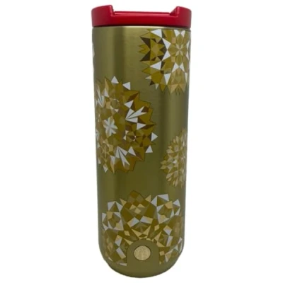 Image of STARBUCKS Festive Holiday Christmas Gold Edition Tumbler Reusable Insulated Stainless Steel Mug