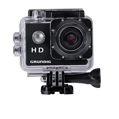 Image of Grundig Action Camera HD720P Underwater Waterproof up to 30 m 2 Inch LCD Screen Includes Various Accessories Motion Detection Black