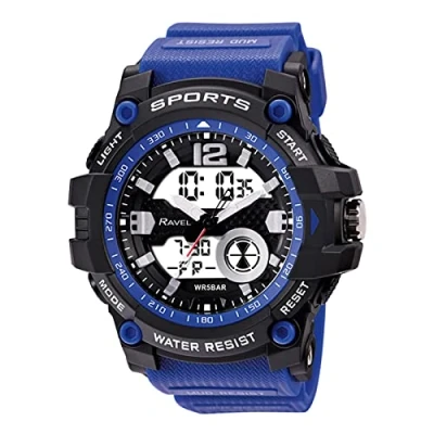 Image of Ravel Mens 5ATM Ana Digi Quartz Watch with Light RDT.2E Royal Blue
