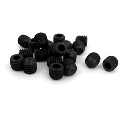 Image of Sourcingmap M10 x 10mm 1.5mm Pitch Hex Socket Set Cup Point Grub Screws Black 20pcs