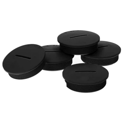 Image of Pack of 5 Kalitec G4525220 M25 Blanking Plugs Plastic Round Black I 32 mm Diameter Plug Set Dust and Waterproof IP65
