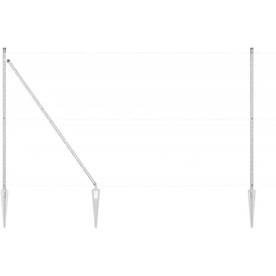 Image of vidaXL Fence Posts with Spike 26 pcs Ø32 mm 180 cm Galvanised Steel