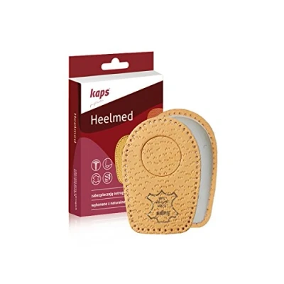 Image of Kaps Heel Cups for Calcaneal Spurs Orthopedic Shoes Insoles Heelmed Leather Pads Orthotic Shoe Inserts Men and Women Relieve Pain, 44 46 EUR / M10 12 UK M11 13 US, Beige