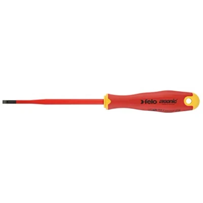Image of Felo 0715762645 Slotted 1/4&quot; e slim Insulated Screwdriver with Length 5&quot;