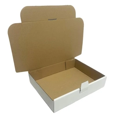 Image of W.E. Roberts Postal boxes White cardboard for posting 31x23.4x6.3cm (12&quot;x9&quot;x2½&quot;) parcel box, shipping boxes, packaging postage (Pack of 50)