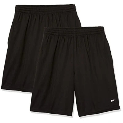 Image of Amazon Essentials Men&#039;s Performance Tech Loose Fit Lightweight Shorts (Available in Big &amp; Tall), Pack of 2, Black, XL