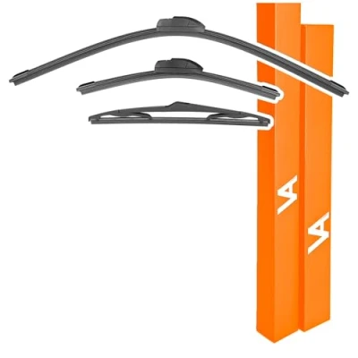 Image of VIA ALBION® Wiper Blades for TOYOTA YARIS Mk2 (VNK*, 2005 2011) All Weather Front &amp; Rear Wipers Set