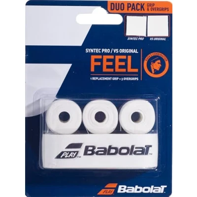 Image of BABOLAT Syntec Pro + Vs Tennis Racquet Grips White One Size