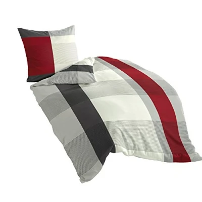 Image of Bierbaum 4643_14 Maco Satin Bedding Design 135 x 200 cm and 80 x80 Grey