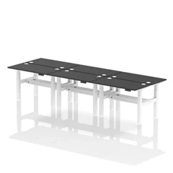Image of Air B2B 1200x600mm Height Adjustable 6P Bench Desk CP Black/White