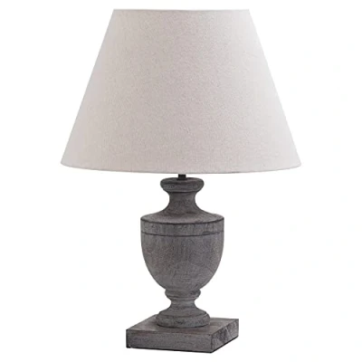 Image of Hill 1975 Incia Urn Wooden Table Lamp, Mixed, 13 x 33cm