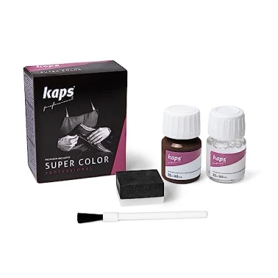 Image of Dye With Primer For Natural And Synthetic Leather Shoes, Kaps Super Color Preparer, 180 Chocolate, 25ml 0.85 fl. Oz.