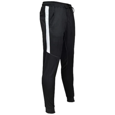 Image of Men Gym Slim Fit Trousers Tracksuit Bottoms Sports Joggers Sweat Track Pant Boys Running Exercise Causal Trouser (2XL, Black with White Stripe)