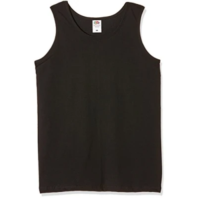 Image of Fruit of the Loom Men&#039;s Athletic Lightweight Vest, Black, S UK
