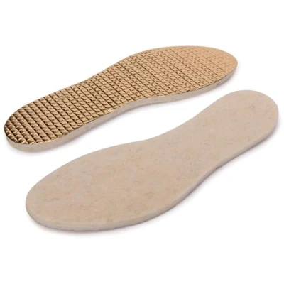 Image of Insulating Shoe Inserts Insoles, Warm Thermal Triple Layer, Sheep Wool + Foam Aluminium Foil (Size: UK 6 / EU 39)