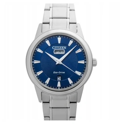 Image of Citizen Men Analogue Eco Drive Watch with Stainless Steel Strap AW0100 86L