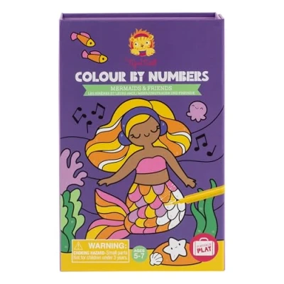 Image of Tiger Tribe Mermaids And Friends Colour By Numbers For Children, Mermaid Toys, Toddler Colouring Book, Kids