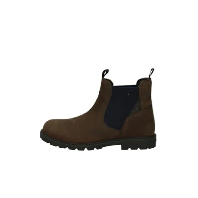 Image of Geox J Shaylax Boy Ankle Boot, Brown Navy, 2.5 UK