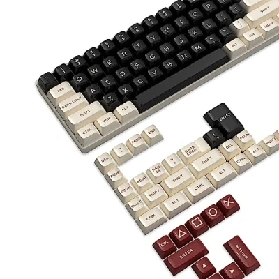 Image of MAMBASNAKE 149 Keys PBT Double Shot Full Keycap Set,ASA Profile,ANSI US Layout for 61/68/87/98/104/108 Mechanical Keyboard,Compatible with Cherry Gateron Otemu Kailh Akko MX Structure(Retro Rome)