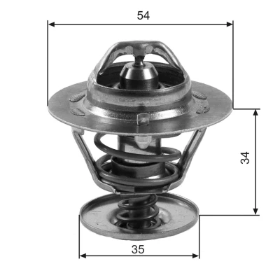 Image of 0K75615171C Engine thermostat GATES TH11383G1 83C with gaskets/seals without housing