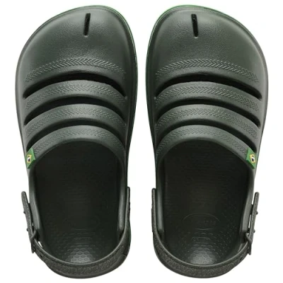 Image of Havaianas Kids Clog Brasil, Olive Green, 8C