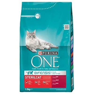 Image of Purina One BIFENSIS for cats turkey and wheat croquettes 1.5 kg