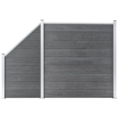 Image of vidaXL WPC Fence Set 1 Square + Slanted 273x186 cm Grey
