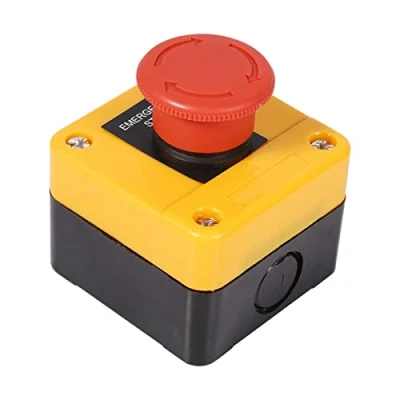 Image of 660v 10a Emergency Switch Button Plastic Shell Metal Red Mushroom Sign Stop Push Station
