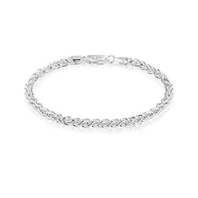 Image of Tuscany Silver Women&#039;s Sterling 3.5 mm Spiga Chain Bracelet of Length 19 cm/7.5 Inch