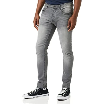 Image of Crosshatch Men&#039;s Buraca Slim Jeans, Grey, 38W / 30L