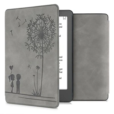 Image of kwmobile Cover Compatible with Kobo Aura Edition 2 eReader Case Dandelion Love Grey