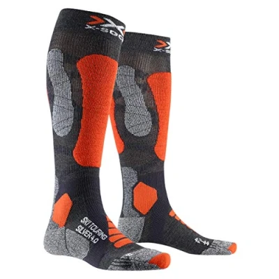 Image of X Socks Ski Touring Silver 4.0 Thermal for Sport Snowboward Anthracite Melange/Orange Fluo, 35/38