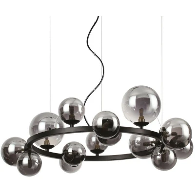 Image of Perlage 14 Light Round Globe Pendant Ceiling Black