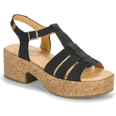 Image of El Naturalista Women&#039;s Arbequina Heeled Sandal, Black/White, 6 UK