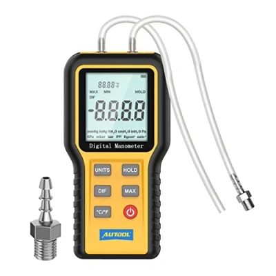 Image of Digital Manometer,Handheld HVAC Manometer,Dual Port Manometer Gas Pressure Tester