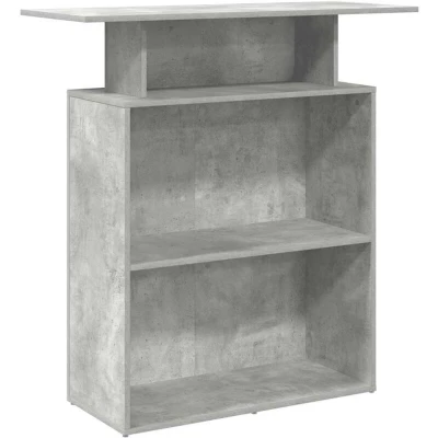 Image of vidaXL reception desk/concrete grey engineered wood/versatile design/corporate/hotels/clinics/salons/100x40x104 cm