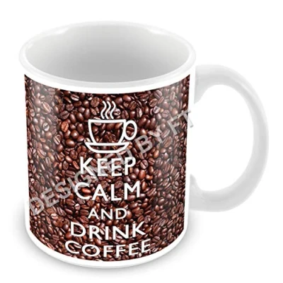 Image of Coffee Beans Keep Calm and Drink Mug Ceramic White 11oz by FT