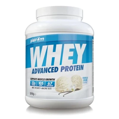 Image of Per4m Protein Whey Powder 67 Servings of High Shake with Amino Acids for Optimal Nutrition When Training Low Sugar Gym Supplements (2010g, Vanilla Creme)