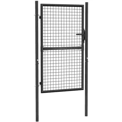 Image of vidaXL Mesh Garden Gate Galvanised Steel 100x150 cm Grey