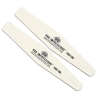 Image of Pro Impressions 100/180 Grit Premium Diamond Nail Files 2 Piece
