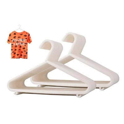 Image of ADEPTNA PACK OF 40 PLASTIC NURSERY HANGERS BABY COAT SPACE SAVING FOR KIDS CHILDREN CLOTHES (White)