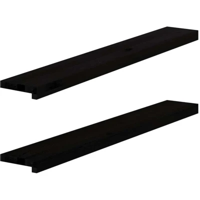 Image of vidaXL Window Sills 2 pcs Dark Brown 110x15x2 cm Solid Wood Oak