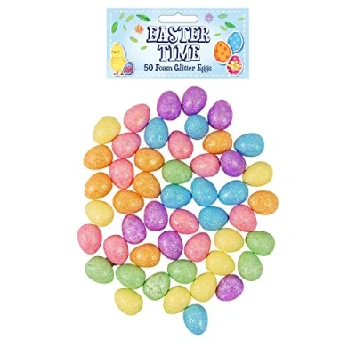 Image of Widdle Springtime Easter Decorations, Bonnet Arts and Crafts, Egg Hunt 50 Pk 2cm Glitter Eggs 1267