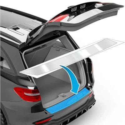 Image of uProtect Car Bumper Protector Full Set For BMW iX I20 I 2021 2024 Rear guards cars, anti scratch, Paint Sill Lip Transparent Glossy