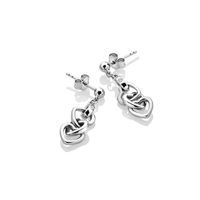Image of Hot Diamonds Trio Triple Heart Earrings Sterling Silver 7mm x 28mm