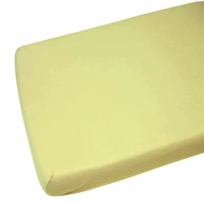 Image of 2 x AmigoZone Pollyotton Cot Bed Fitted Sheet (Lemon, (70 140cm))